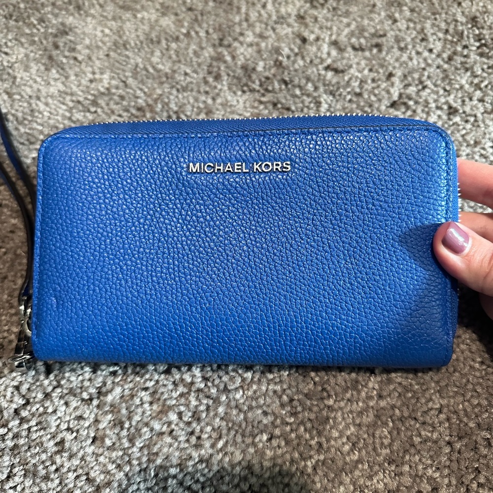Michael Kors bright blue wallet